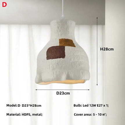 Suspension Wabi Sabi nordique E27 pour restaurant et salon — LZ4X9T2