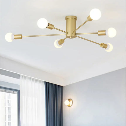 Plafonnier LED design Spoutnik semi-intégré style nordique pour salon — LZ4X9P2