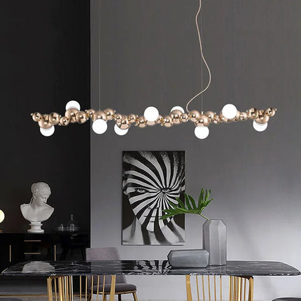 Suspension moderne 2024 en métal avec boules, forme chenille — LZ4X9P