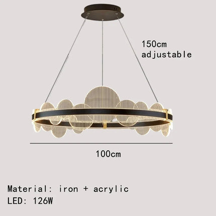 Lustre acrylique avec télécommande et intensité réglable pour intérieur — LZ4P9XQ