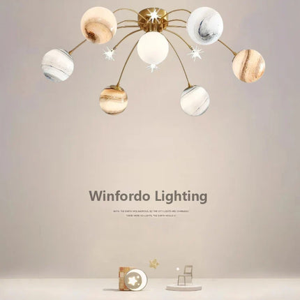 Lustre en verre lumineux pour chambre d’enfant — LZ4Q9T1