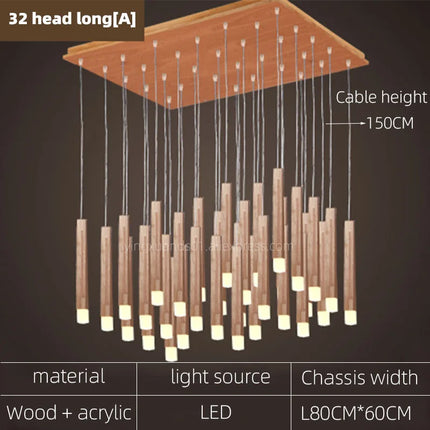 Lustre suspendu moderne en bois pour tous espaces — LZ4N7Q2