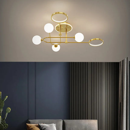 Lustre en verre blanc au design moderne pour intérieur contemporain — LZ4B7X9