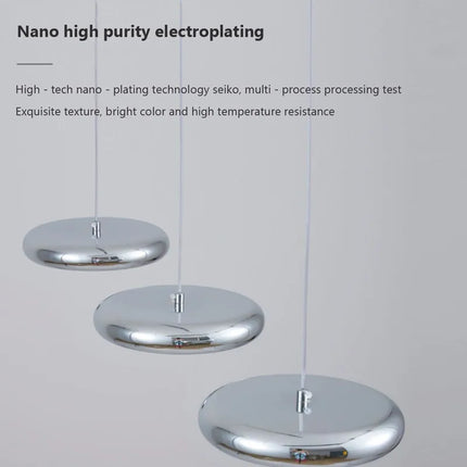 Suspension LED nordique à 3 têtes rondes chromées en fer — LZ4X9P