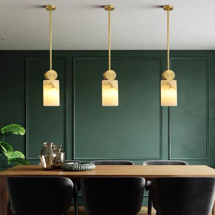 Suspension nordique en marbre et cuivre avec éclairage LED intégré — LZ4X9P