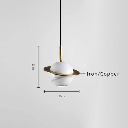 Lustre circulaire en marbre naturel style nordique pour bars et restaurants — LZ4X7Q9J