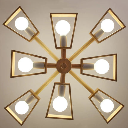 Lustre suspension en bois style nordique pour décoration d’intérieur — LZ4P9XJ