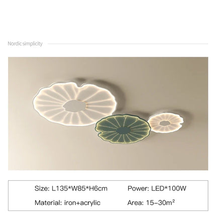 plafonnier led créatif en forme de feuille de lotus décoratif