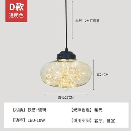 Lustre suspension en verre étoilé pour décoration moderne — LZ4X9P2