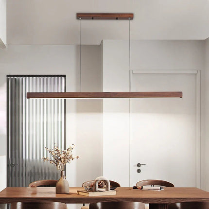 Suspension LED moderne en bois avec télécommande pour bar et table — LZ4X9T