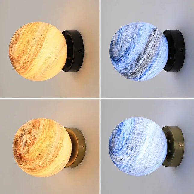 Plafonnier moderne minimaliste Planet Ball pour éclairage intérieur européen — LZ4X9Q