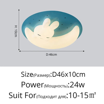 Plafonnier LED design nordique en forme de lapin pour intérieur — LZ4X9B2