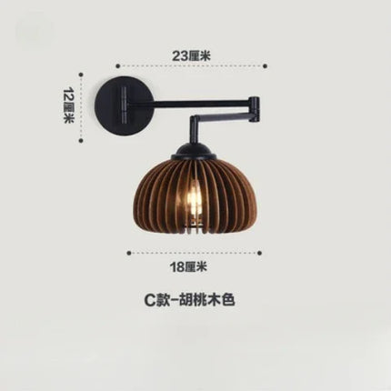 Applique murale japonaise en bois pliable style nordique rétro — LZ4X9P2