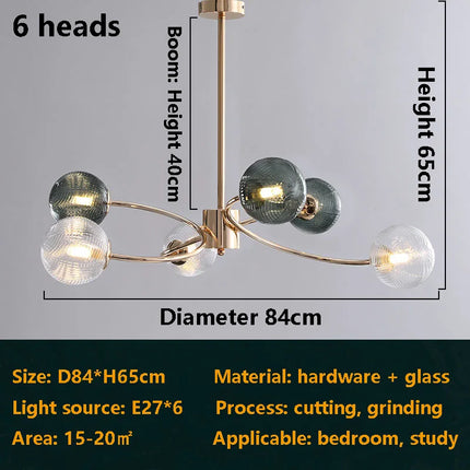 Lustre nordique brillant avec boule en verre — LZ4X9M2