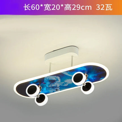 plafonnier créatif en forme de skateboard design moderne pour enfants