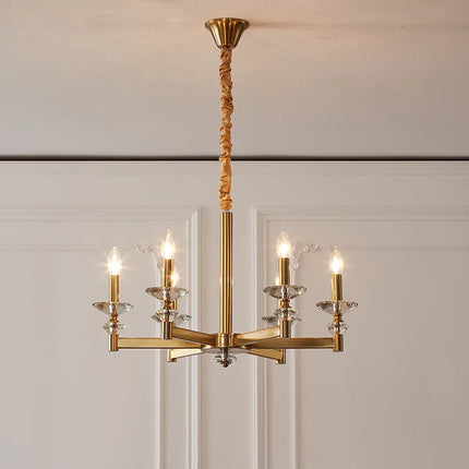 Lustre industriel en cristal et fer style européen rétro — LZ4X9P2