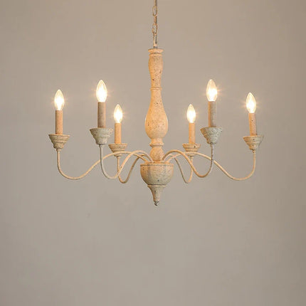 Lustre suspension en bois style américain rural vintage pour salon et salle à manger — LZ4X9B