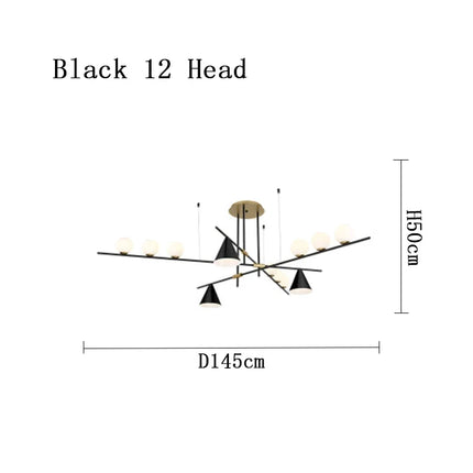 Lustre suspension industriel minimaliste en verre avec LED design — LZ4X9M