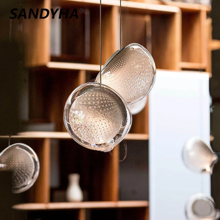 Lustre suspension moderne en verre pour décoration intérieure — LZ4X9J