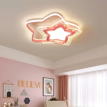 Plafonnier LED moderne en forme d’étoile rose pour chambre d’enfant — LZ4X9Q2