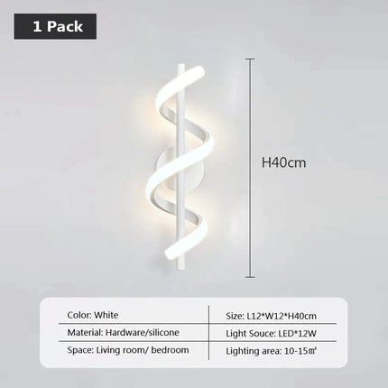 Applique murale LED nordique en noir, blanc et or — LZ4X9T2