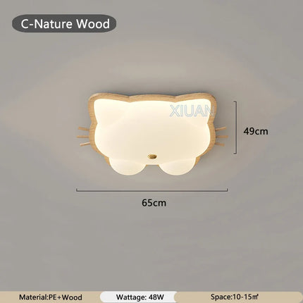 Plafonnier LED nordique en bois massif avec motifs cerf et élan — LZ4X9T2