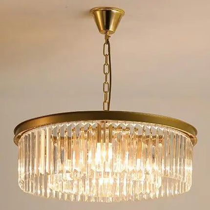 Lustre LED rétro américain en métal avec chaîne et cristal — LZ4X9P