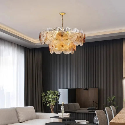 Lustre en verre moderne avec éclairage LED élégant — LZ4D7Q9