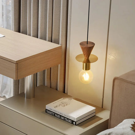 Suspension élégante en bois et métal pour intérieur moderne — LZ4X9T