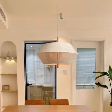 Lustre suspension en fil de coton style nordique wabi sabi — LZ4X9M2
