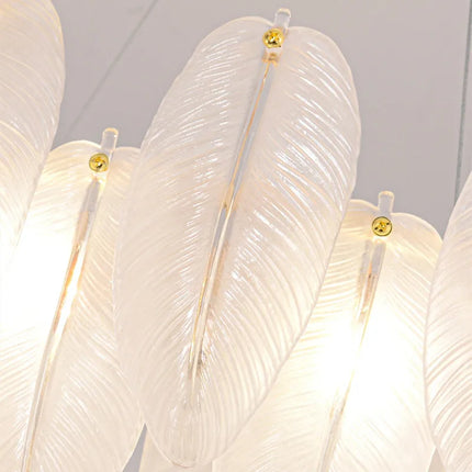 Lustre moderne en plumes et verre métallique — LZ4X9T2