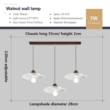 Suspension décorative en bois et verre au style nordique rétro — LZ4X9P2