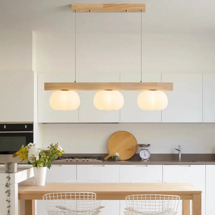 Suspension moderne en bois naturel forme coton — LZ4X9T2