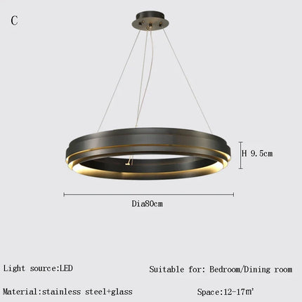Lustre suspension LED italien anneau post-moderne minimaliste — LZ4XJ9
