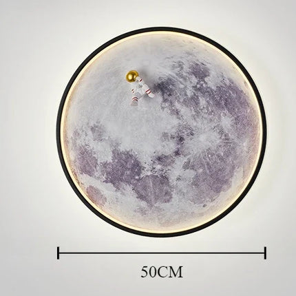 Applique murale ronde lune moderne pour intérieur et cadeau — LZ4X7Q