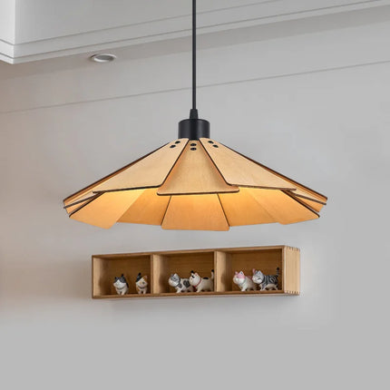 Suspension Wabi-Sabi en bois avec luminaires LED intégrés — LZ4X9Q2