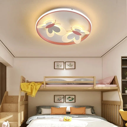 Plafonnier papillon rose décoratif pour chambre d’enfant — LZ4F7XQ