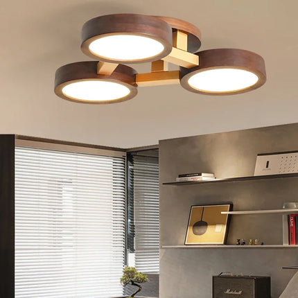 Lustre suspension nordique en bois pour intérieur contemporain — LZ4X9M