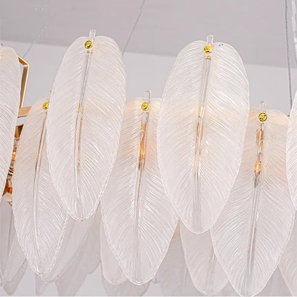 Lustre moderne en plumes et verre métallique — LZ4X9T2