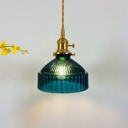Suspension Casbelle avec abat-jour en verre rétro — LZ4Q7M9
