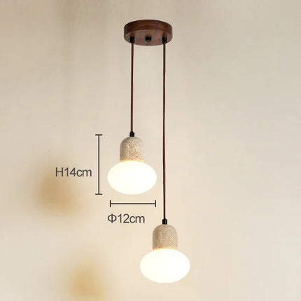 Suspension en travertin jaune style japonais wabi-sabi pour chambre et restaurant — LZ4N7Q2