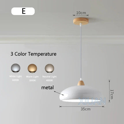 Suspension LED nordique en bois massif pour restaurant — LZ4X9T