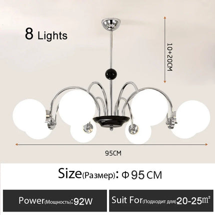 Lustre suspension nordique moderne en chrome avec LED intégrée — LZ4X9T2