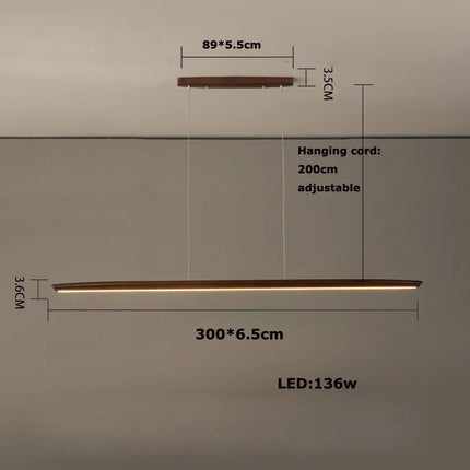 Lustre suspendu en bois dimmable pour intérieur moderne — LZ4X9T