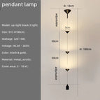 Suspendre noir 3 lumières A / Lumière chaude 3000K