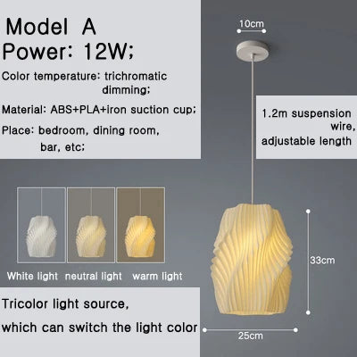Lustre moderne à trois extrémités avec impression 3D créative — LZ4XJ9