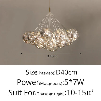 lustre en verre design créatif éclairage intérieur élégant led