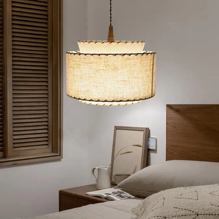 Lustre LED en tissu japonais pour décoration intérieure moderne — LZ4X9T