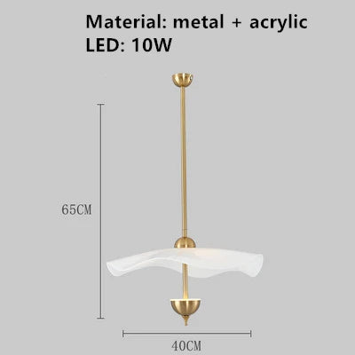 Suspension art déco feuille de lotus en métal doré — LZ4P9XQ