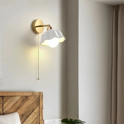 Applique murale nordique en verre et céramique avec interrupteur à tirette — LZ4G7X